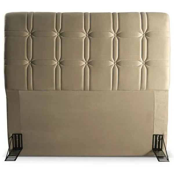 Cabeceira para Cama de Casal Hellen Zeus com Revestimento Platinum - 140cm de largura Bege