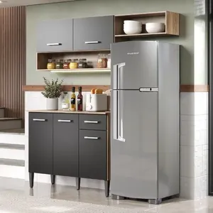 Armário Cozinha Compacta Arizona Tiny Carvalho/preto Carraro