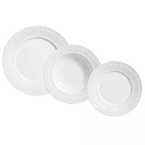 Aparelho de Jantar 18 Peças Porto Brasil Roma em Cerâmica Feldspática Branco