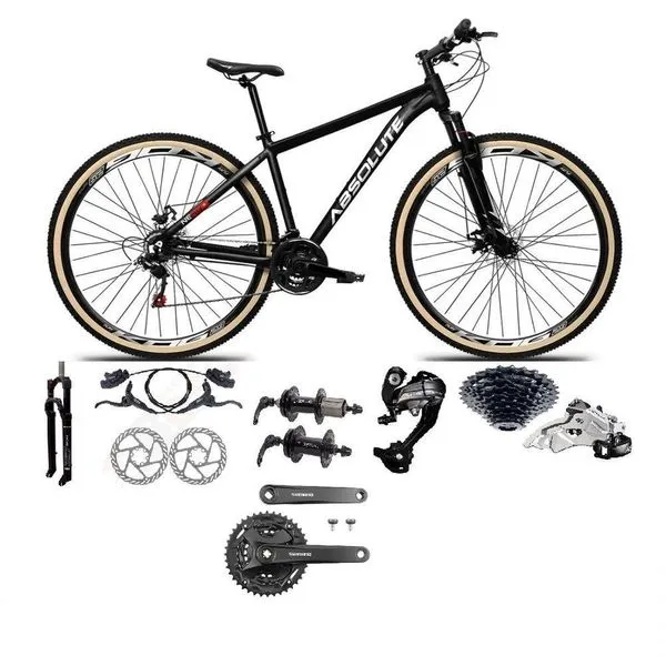 Bicicleta Aro 29 Absolute Nero 5 Câmbios Shimano Altus 27v Freio Hidráulico Garfo Com Trava Preto 15