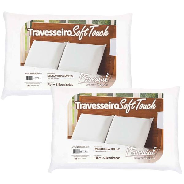 Travesseiros Soft Touch Plumasul 50 x 70 cm - 2 Unidades Branco