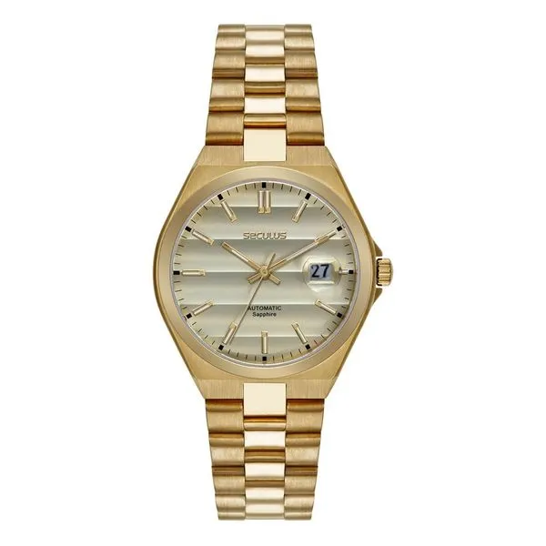Relógio Seculus Masculino Ref: 77313gpsvda3 Automático Dourado