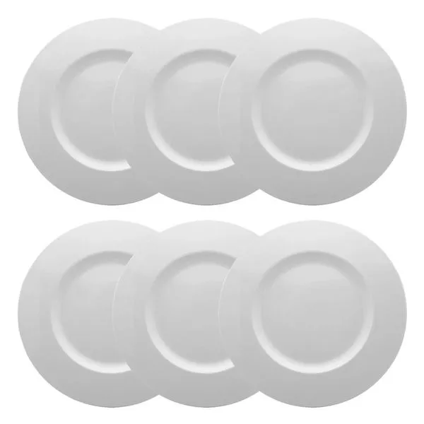 Jogo de sousplat em porcelana Strauss Sable 31,5cm 6 peças