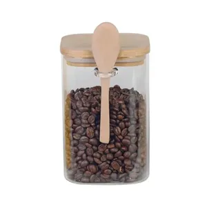 Porta mantimento em vidro com tampa e colher bambu Dynasty 1,1 litro