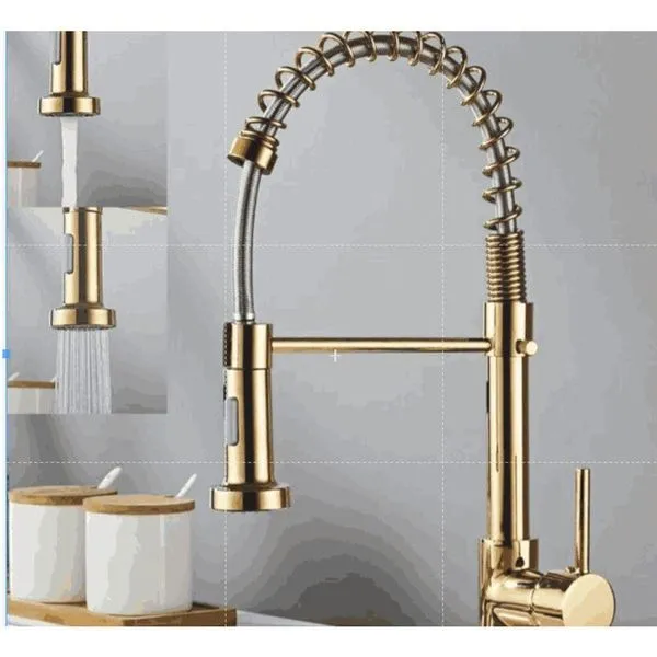 Torneira Cozinha Gourmet Inox Luxo Modelo:agua Fria Parede Dourado