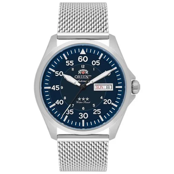 Relógio Orient Masculino Ref: Yn6ss009 D2sx Automático Mesh Prateado