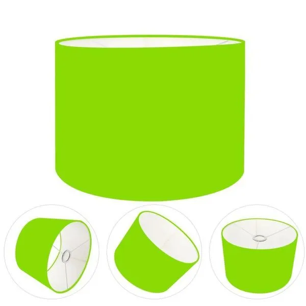 Cúpula Abajur E Luminária Cilíndrica Vivare Cp-7019 ø40x30cm - Bocal Nacional Verde-limão