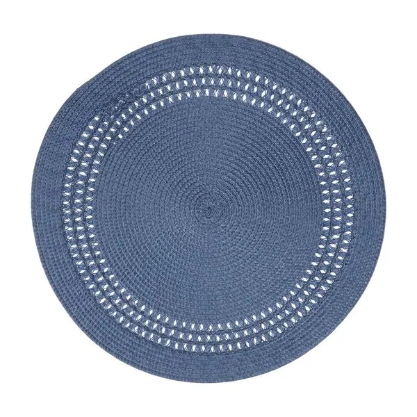 Jogo Americano Flor Arte Luna em Polipropileno Azul Marinho 38cm 1 Peça