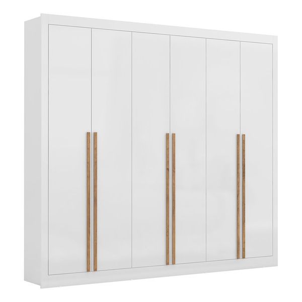 Guarda-Roupa 6 Portas 6 Gavetas Maxel, MDP, Cannes Branco
