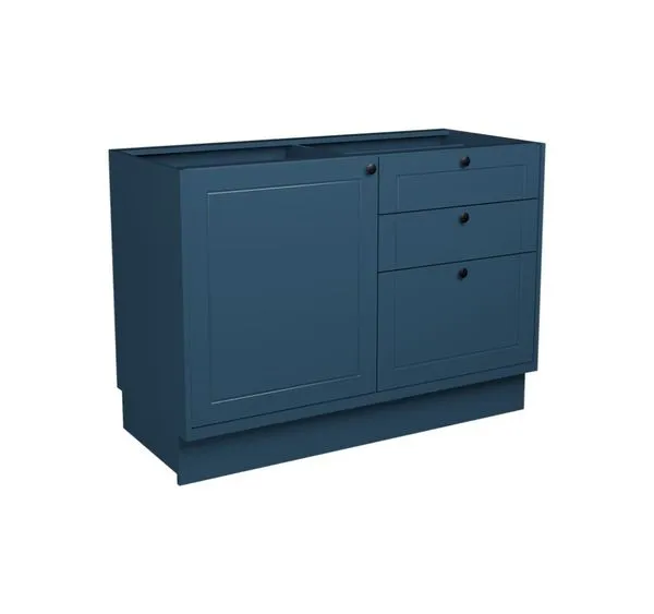 Balcão de Cozinha sem Tampo Évora 1 PT 3 GV Azul Orion