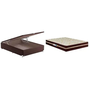 Colchão Casal Hellen Millenium Box 138cm de Largura Probel Marrom com Bege
