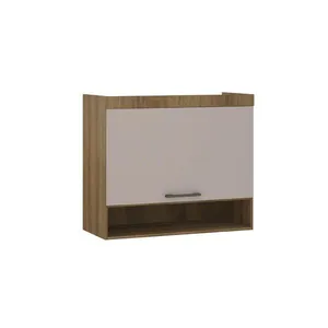 Armário Aéreo Maleiro Modulado 97cm 1 Porta Basculante Paris Luciane Móveis Avelã Pf Com Cinammon Pf