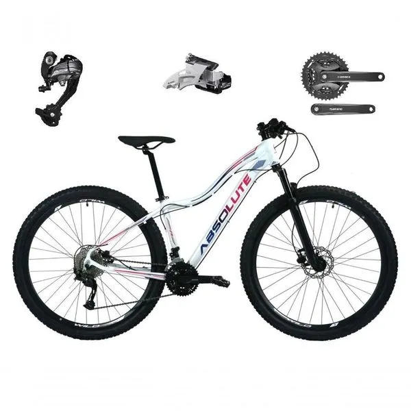 Bicicleta Aro 29 Absolute Hera Feminina Câmbios Shimano Altus 27v Freio Hidráulico K7 Garfo C-trava branco Tam: 17