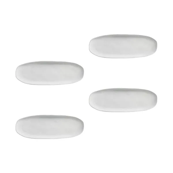 Conjunto de Travessas Oval Rasa Grande Porto Brasil Orgânico New White 36x13cm - 4 Peças