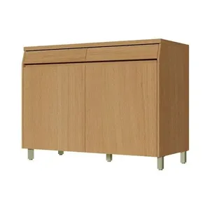 Balcão Nesher Simone Mendes com 2 Portas, 2 Gavetas e 1 Prateleira 120cm de Largura Castanho