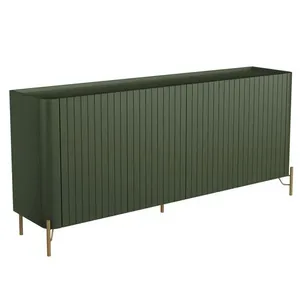 Aparador Buffet Sala De Jantar 4 Portas Brise Pés Industrial Dourado Naim I03 Musgo - Lyam Decor