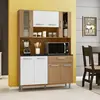 Cozinha Compacta Poliman Gabi com 8 Portas, 1 Gaveta e 1 Prateleira 120cm de Largura Carvalho com Branco