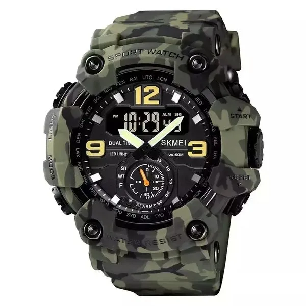 Relógio Digital Militar SKMEI 1384 A Prova d'Água Camuflado
