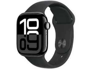 Apple Watch Series 10 (GPS 46 mm) Caixa Preto Brilhante em Alumínio com Pulseira Esportiva Preta (Jet Black)