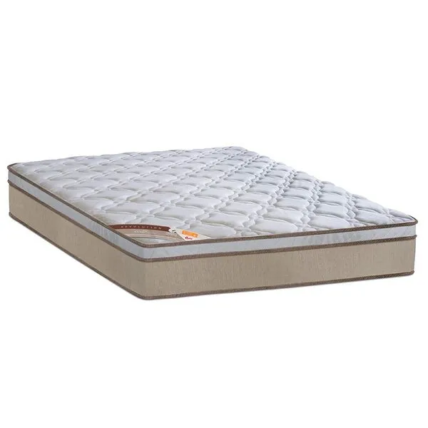 Colchão Queen Castor Sleep Revolution com Molas Ensacadas e Euro Pillow 27x158x198 cm Branco com Bege