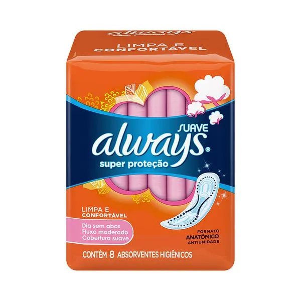 Absorvente Always Dia Ultra Suave Fluxo Médio 8 Unidades