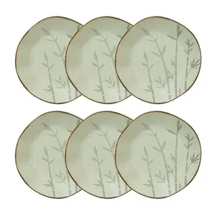 Conjunto 6 Pratos Fundo 22,5 Cm Ryo Bambu Porcelana Oxford