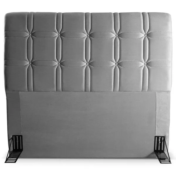 Cabeceira para Cama de Casal Hellen Zeus com Revestimento Platinum - 140cm de largura Grafite