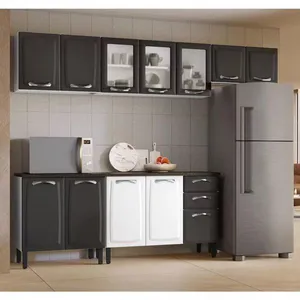 Cozinha Compacta New Premium com 12 Portas, 2 Gavetas e 10 Prateleiras - 280cm de Largura Itatiaia Branco com Grafite