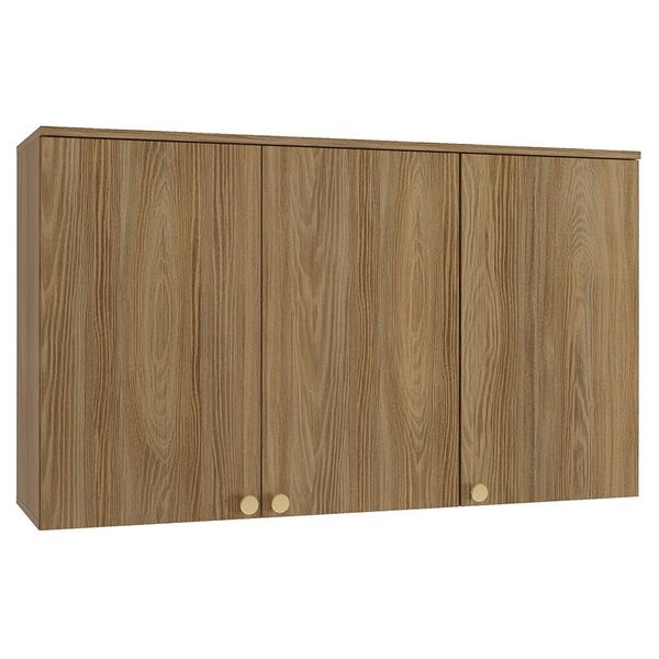 Armário Aéreo Kappesberg Botanic 120cm com LED 3 Portas MDP M634 Nogueira