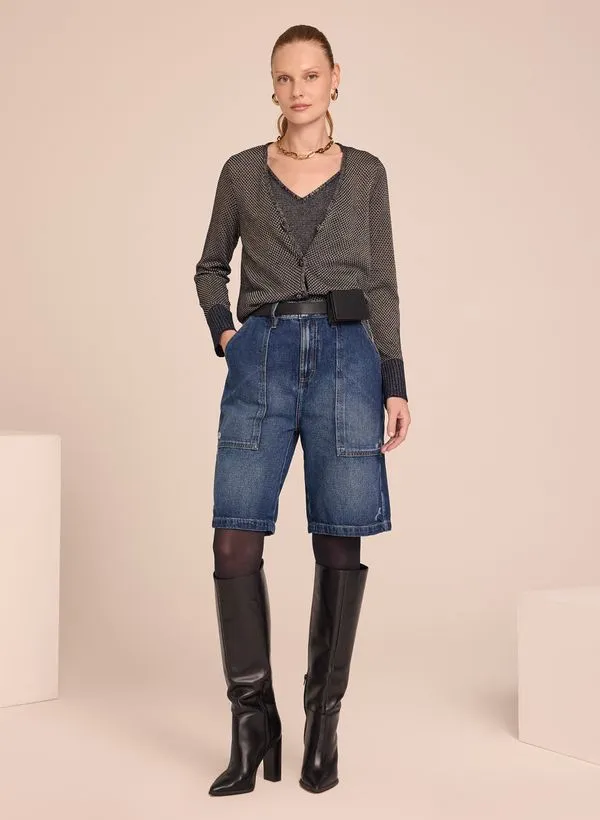 Bermuda Le Lis Iana Jeans Feminina 50