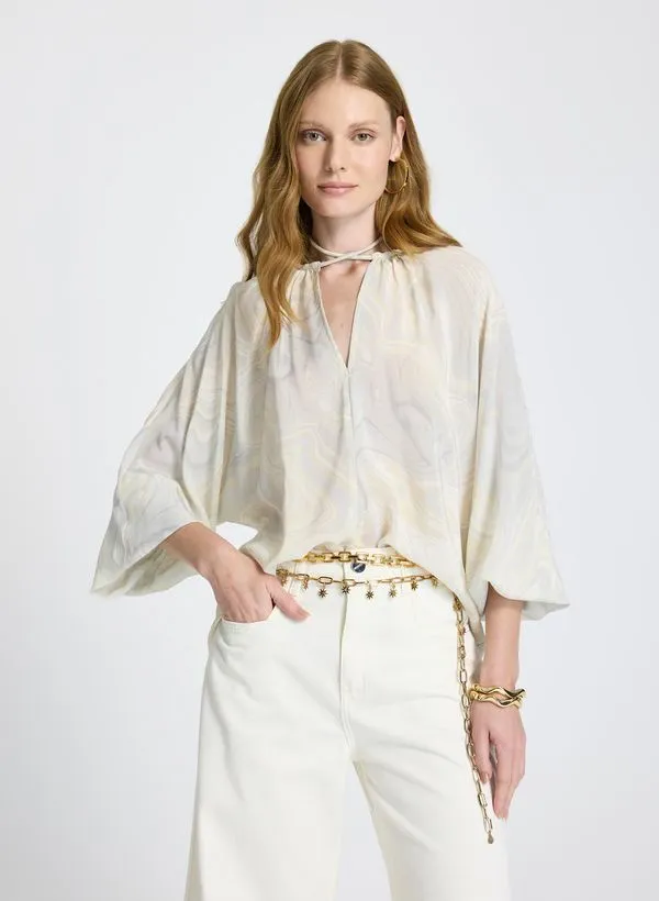 Blusa Le Lis Savannah Seda Feminina 34