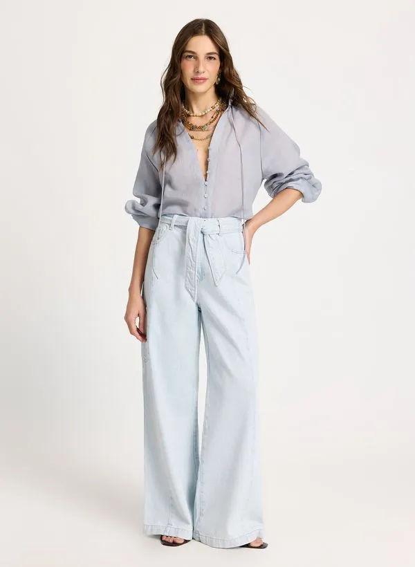 Calça Le Lis Pantalona Malu Jeans Feminina 46