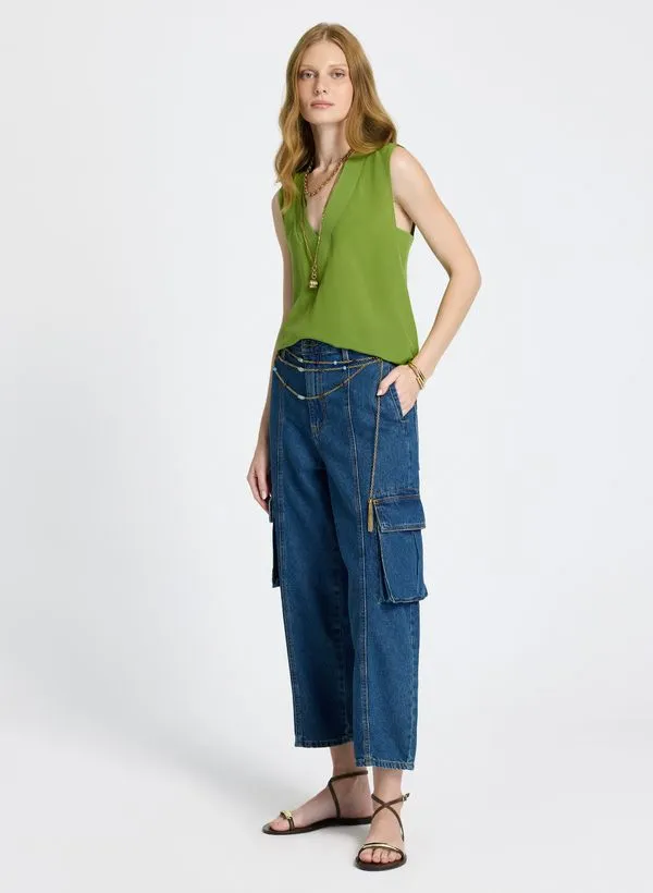 Calça Le Lis Cargo New Marina Jeans Feminina 36