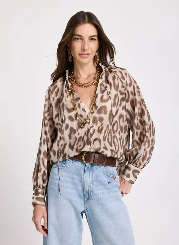 Blusa Le Lis Silvana Onça Feminina 40