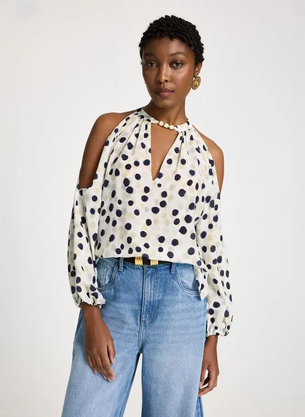 Blusa Le Lis Samira Seda Feminina 48