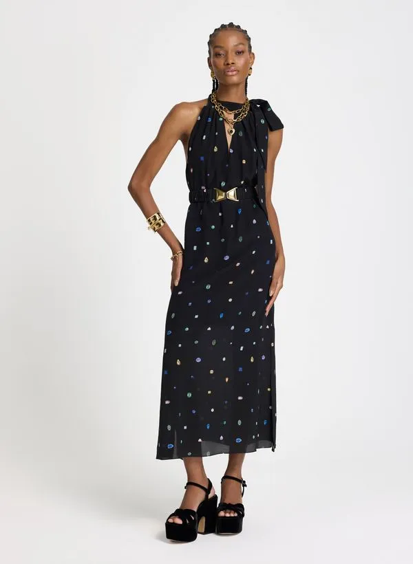 Vestido Le Lis Margot Laço Seda Feminino 44