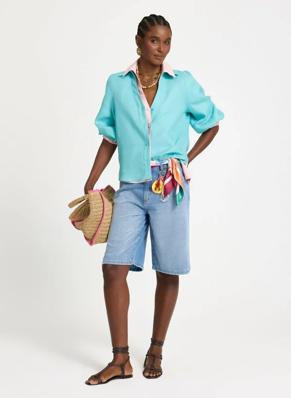 Bermuda Le Lis Magali Jeans Feminina 46