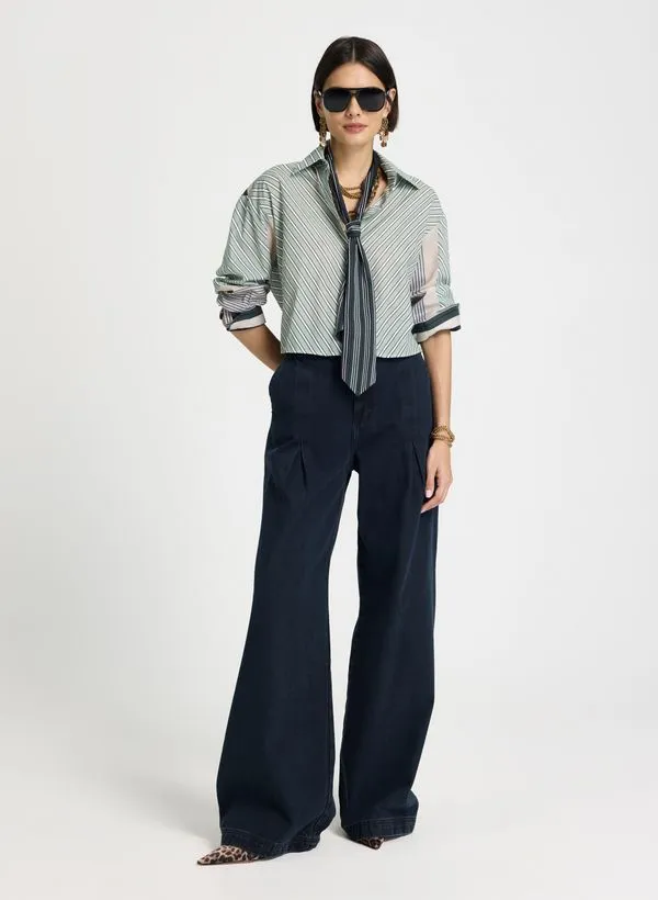 Calça Le Lis Portia Pantalona Jeans Feminina 44