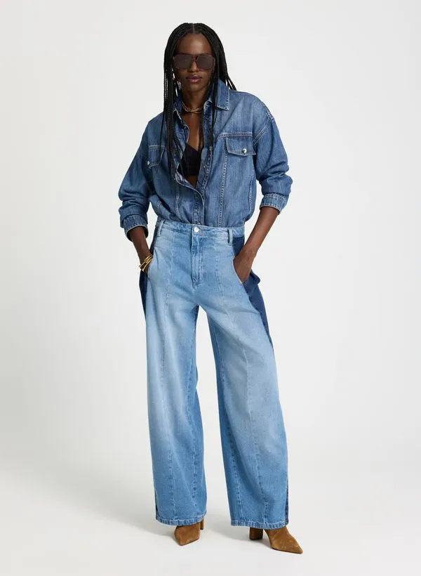 Calça Le Lis Narcisa Pantalona Jeans Feminina 36