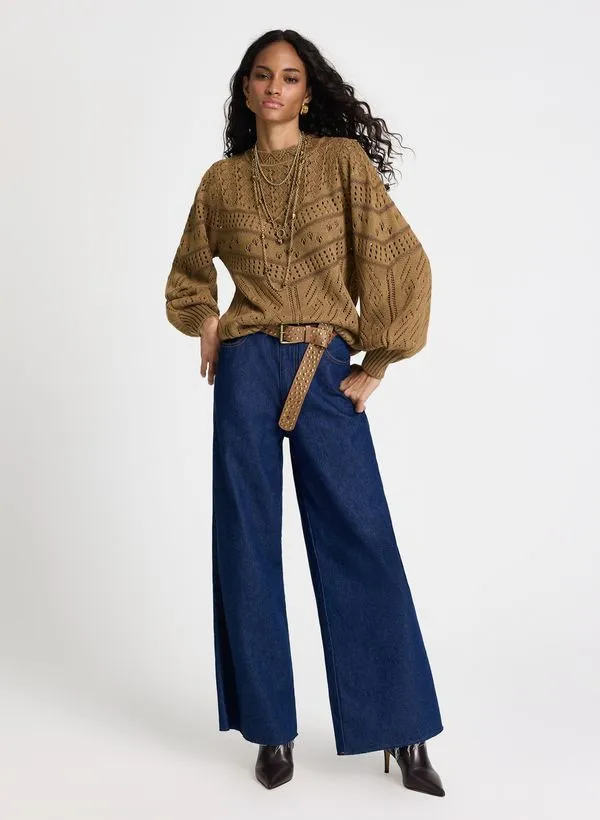 Calça Le Lis Nuria Panta Wide Feminina 36