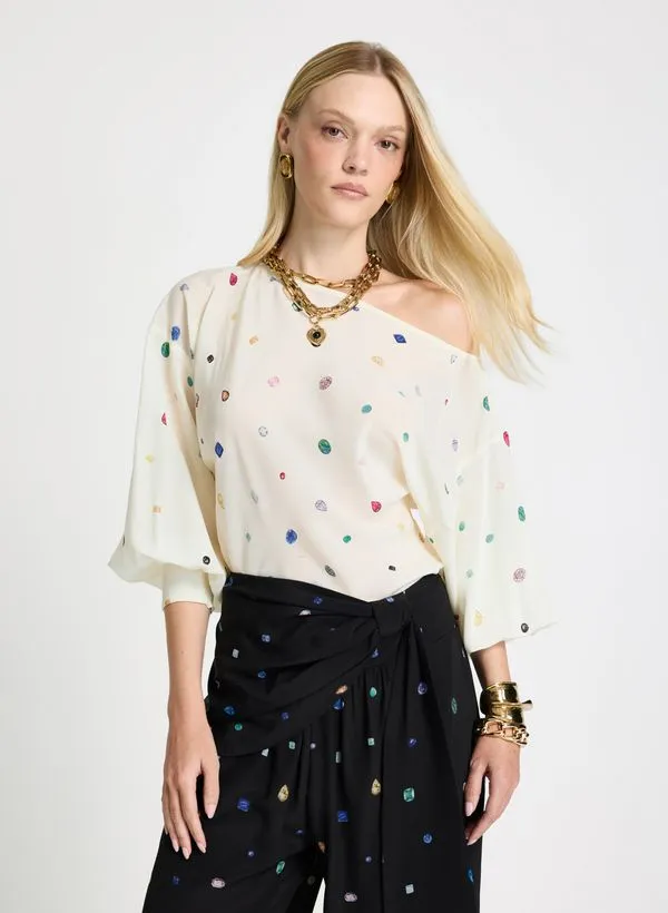 Blusa Le Lis Beatrice Seda Feminina 36
