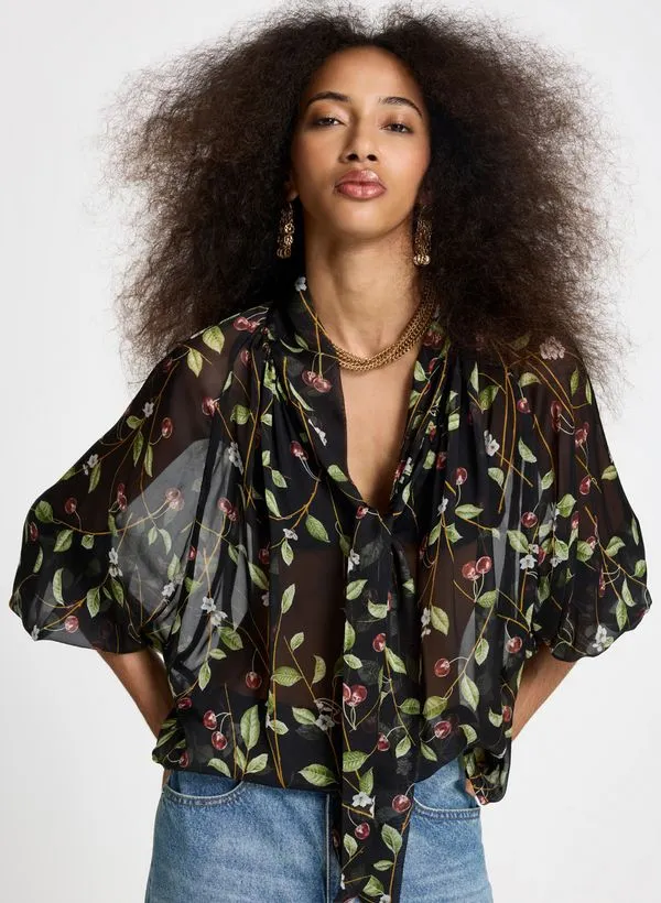 Blusa Le Lis Lena Seda Feminina 50
