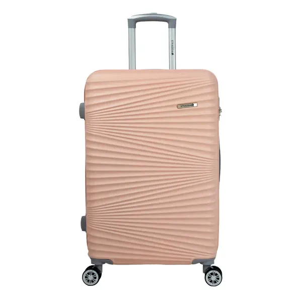 Mala Grande 32kg Rígida Rodas Giro 360º Hamburgo Stradda ROSA CLARO