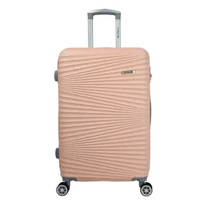 Mala Grande 32kg Rígida Rodas Giro 360º Hamburgo Stradda ROSA CLARO