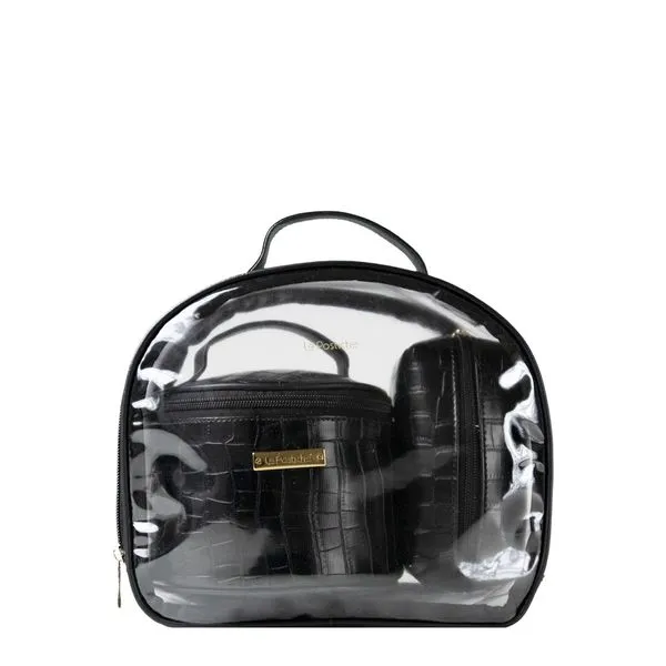 Necessaire 3 em 1 Croco EX53 Le Postiche PRETO
