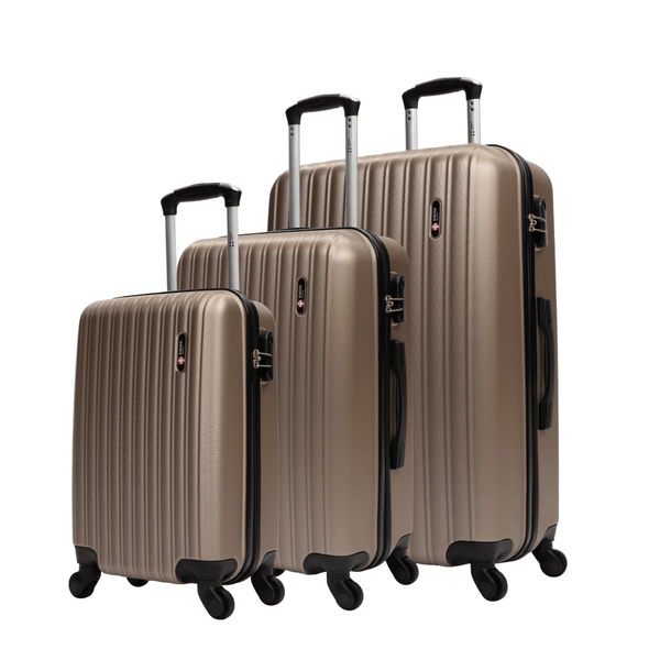 Conjunto de malas de viagem PMG Londres Swiss Move Conjunto de malas de viagem P/M/G Londres Champagne Swiss Move