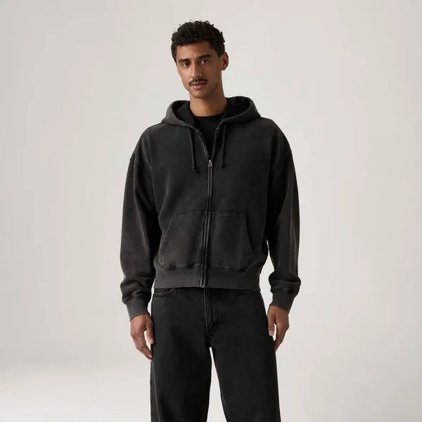 Moletom Levi's® Hayes Boxy com Capuz e Zíper Preto - M USA | M BR