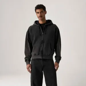 Moletom Levi's® Hayes Boxy com Capuz e Zíper Preto - M USA | M BR