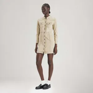Vestido Jeans Levi's® Flynn Western Core Bege - L USA | G BR