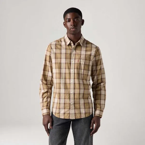 Camisa Levi's® Classic Standard Manga Longa Marrom - M USA | M BR